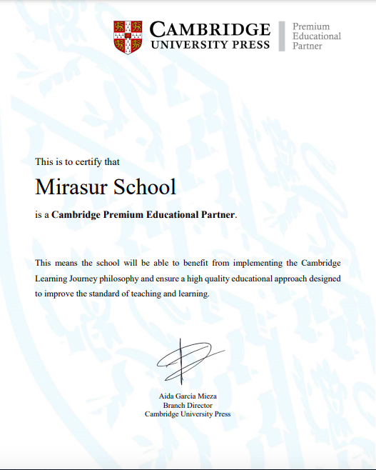 Colegio Bilingüe Cambridge Premium Educational partner